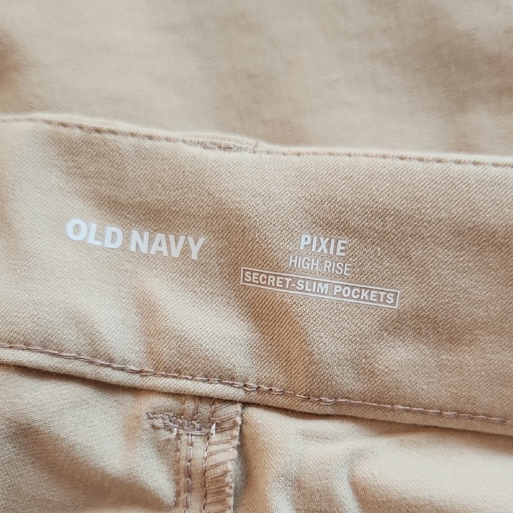 NWT Old Navy Pixie High Rise Pants in Tan - Picture 2 of 5